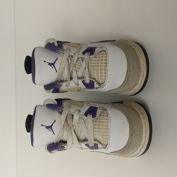 JORDAN IV RETRO TD WHITE ULTRAVIOLET NEUTRAL TODDLER SNEAKER. - Picture 3 of 8